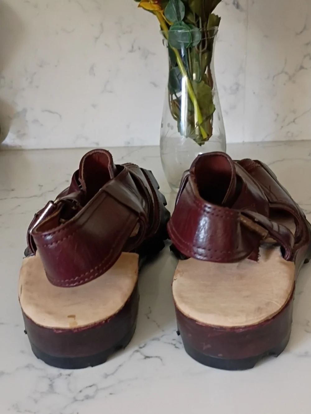 Men's Brown Leather Slingback Sandals